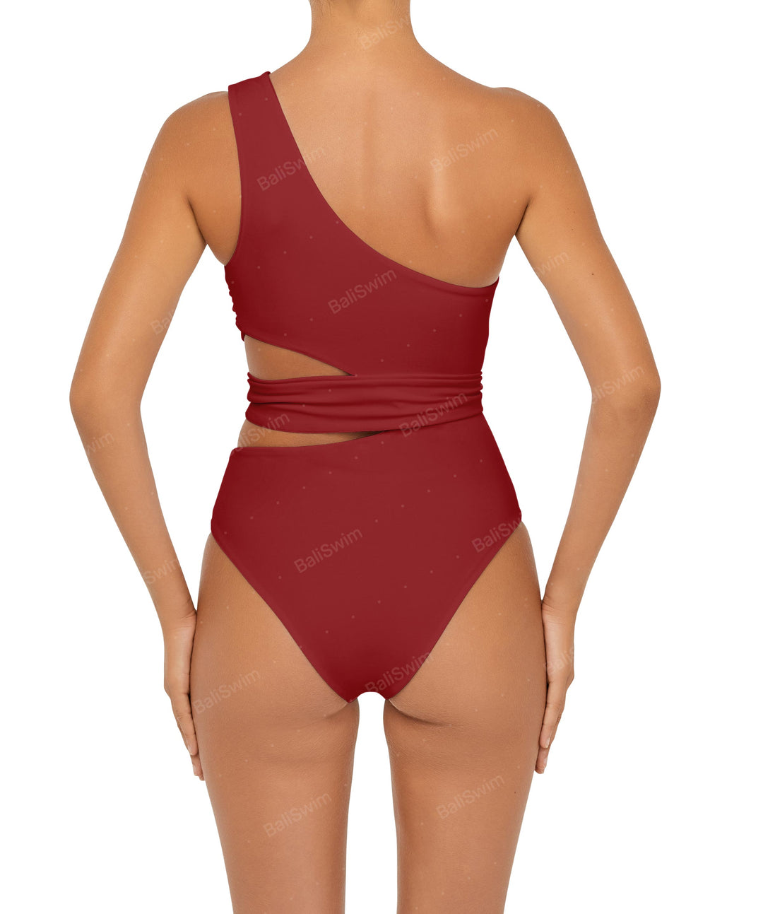 BSWS-S55 Cut Out One Shoulder Swimsuit