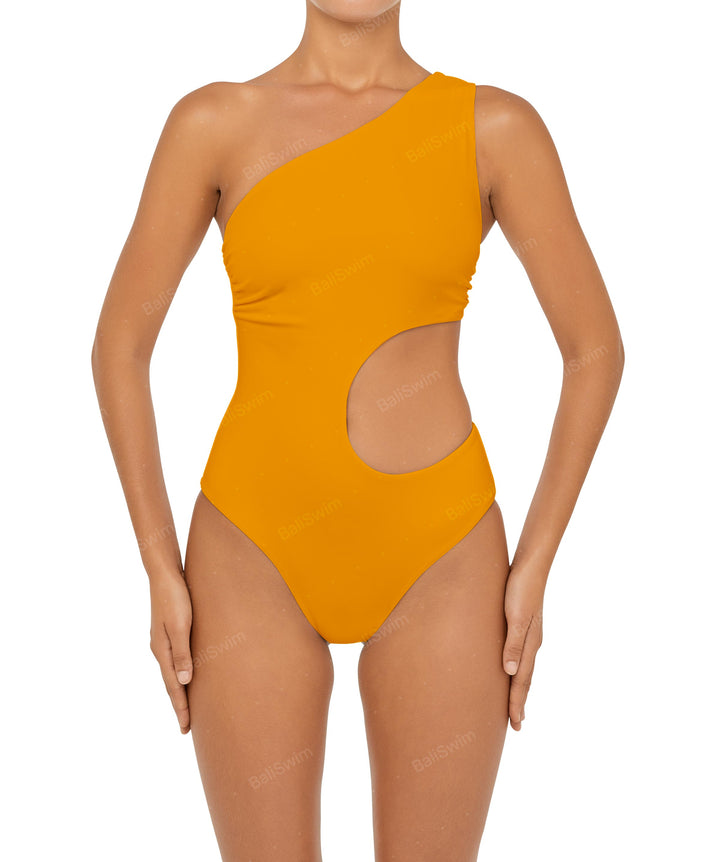 BSWS-S55 Cut Out One Shoulder Swimsuit