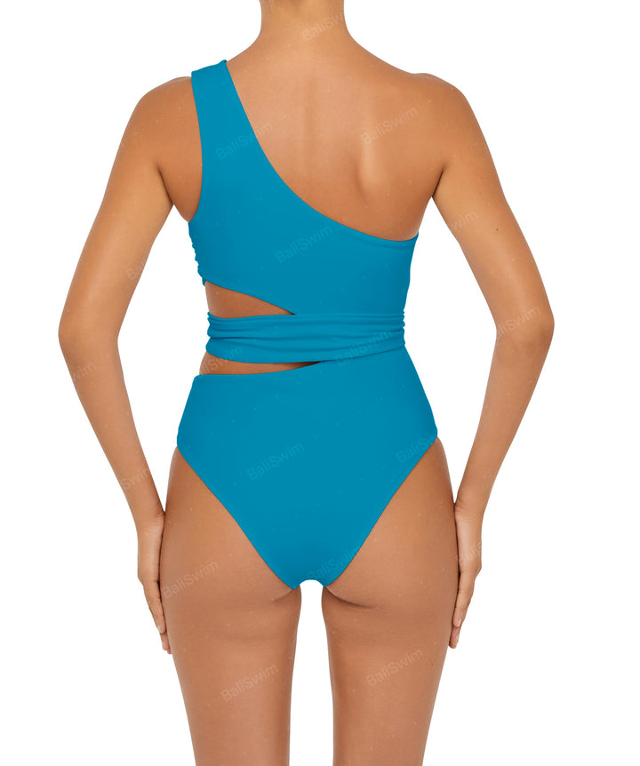 BSWS-S55 Cut Out One Shoulder Swimsuit