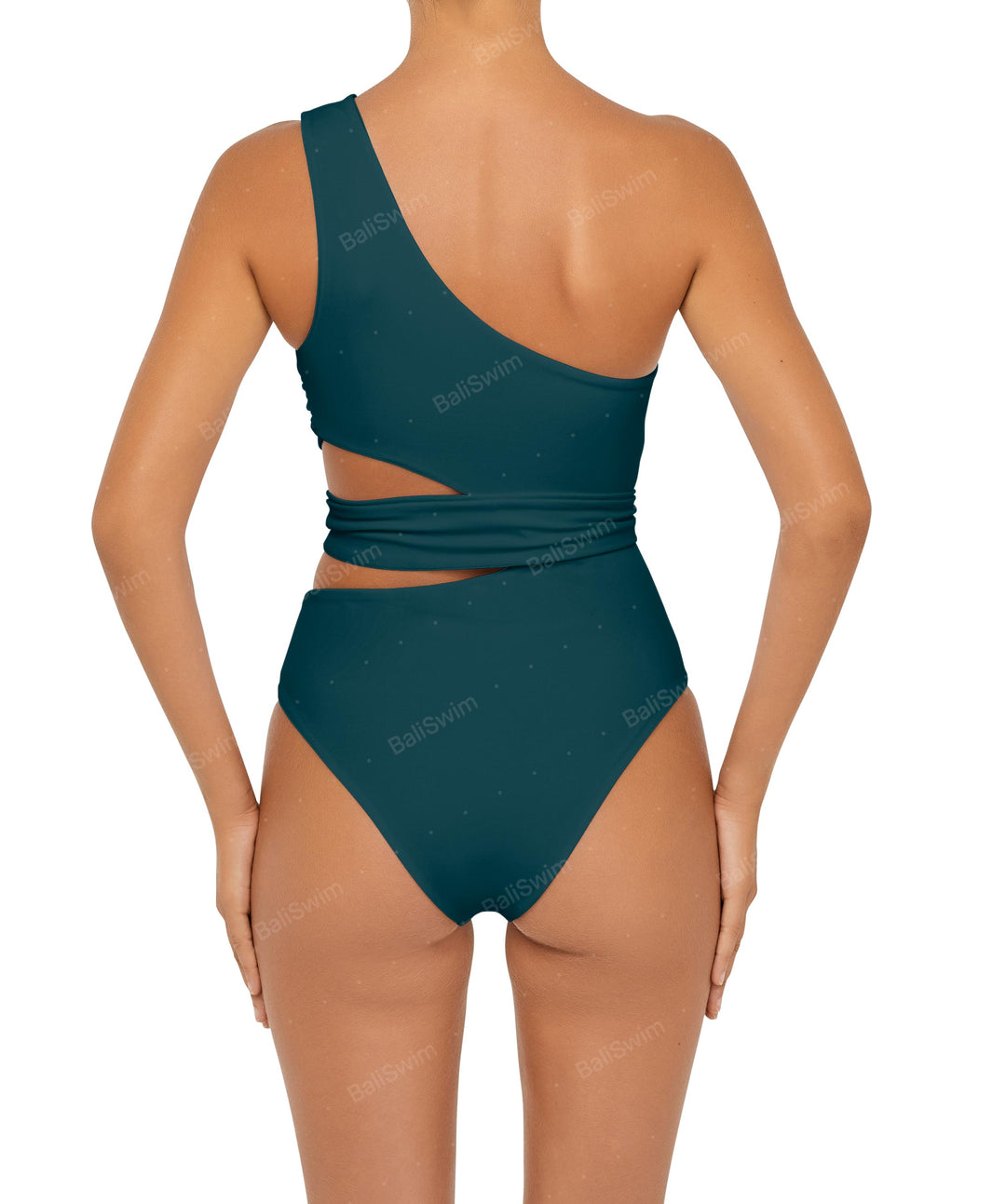 BSWS-S55 Cut Out One Shoulder Swimsuit