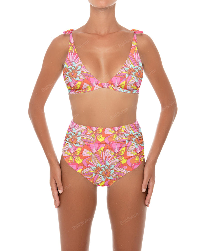 BSWS-B31 Gathered High Rise Bikini Bottom