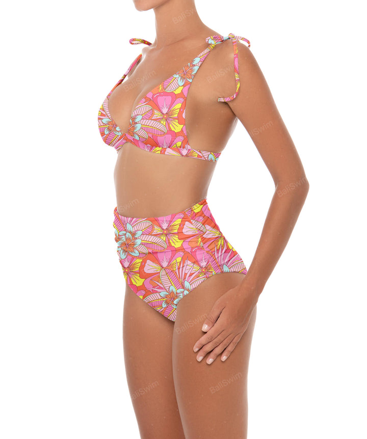 BSWS-B31 Gathered High Rise Bikini Bottom