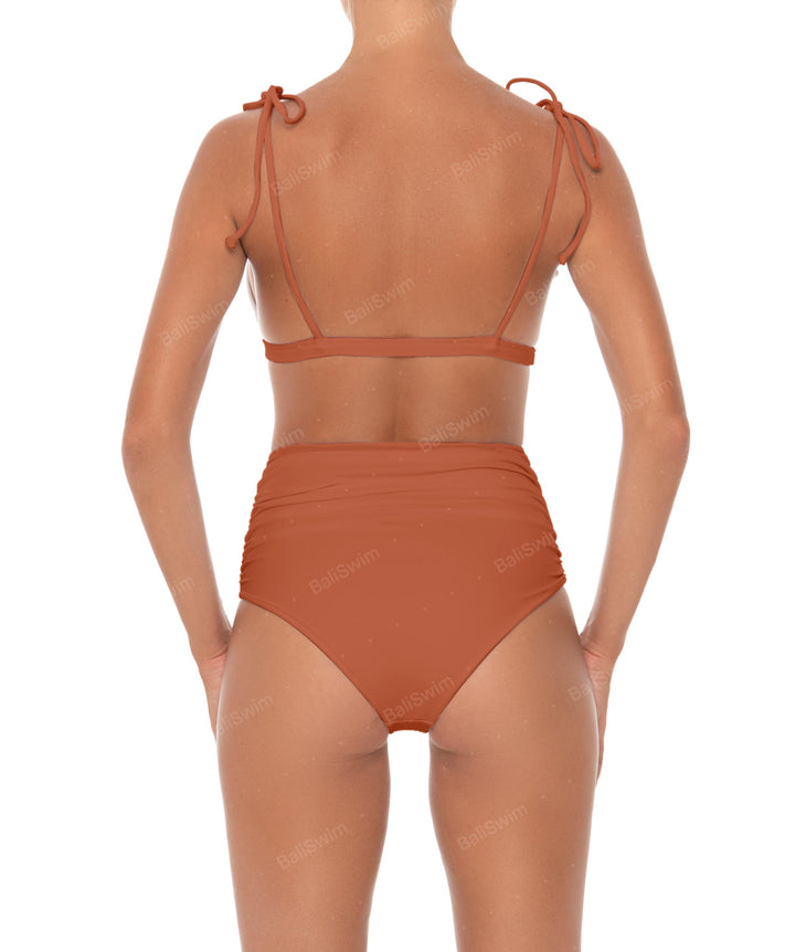 BSWS-B31 Gathered High Rise Bikini Bottom