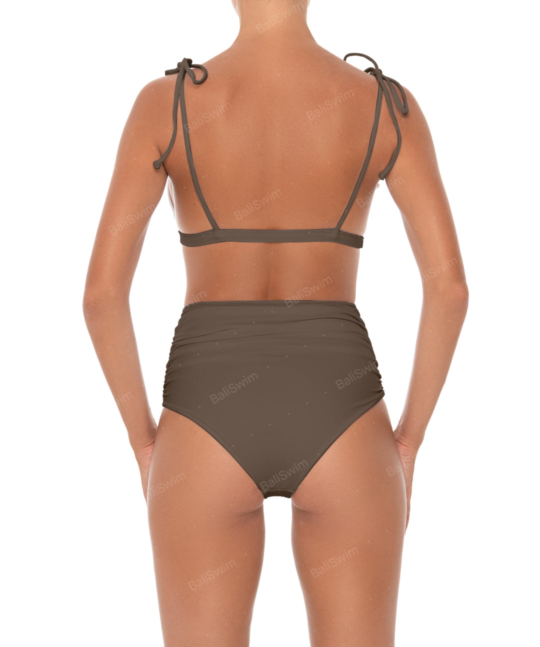BSWS-B31 Gathered High Rise Bikini Bottom