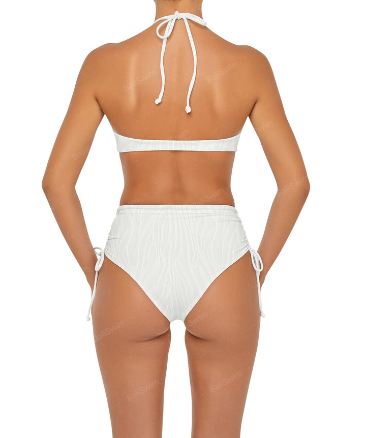 BSWS-B89 Side Ruched High Rise Bikini Bottom