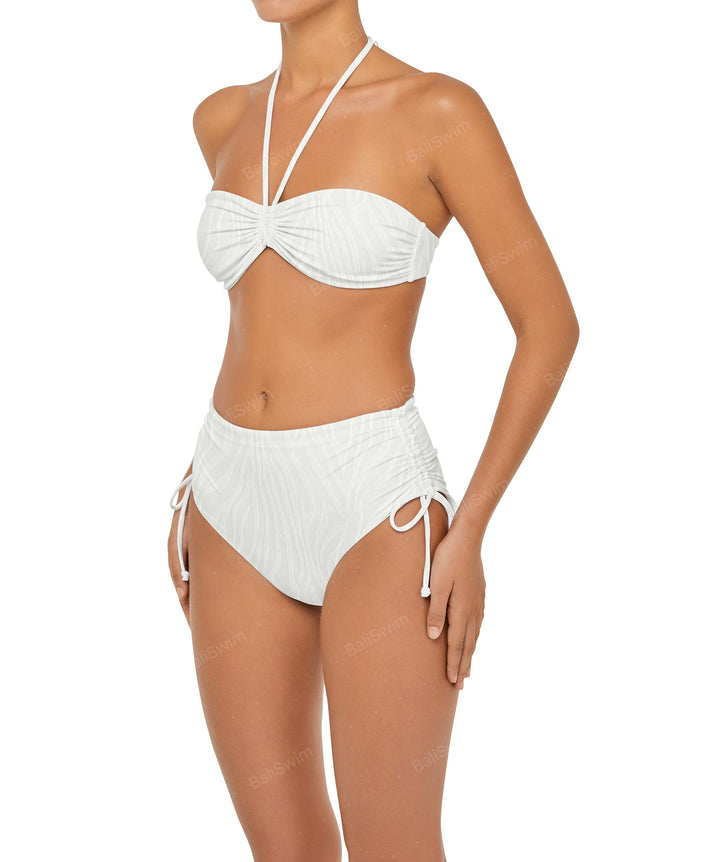 BSWS-B89 Side Ruched High Rise Bikini Bottom