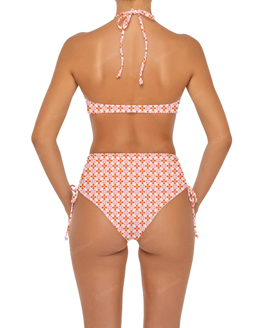 BSWS-B89 Side Ruched High Rise Bikini Bottom