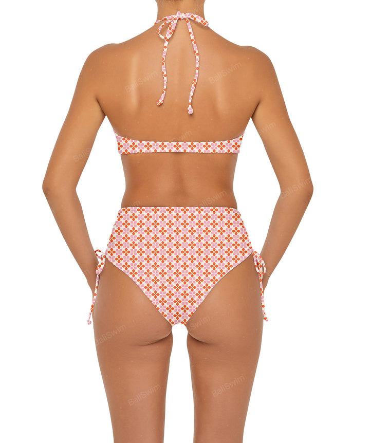 BSWS-B89 Side Ruched High Rise Bikini Bottom