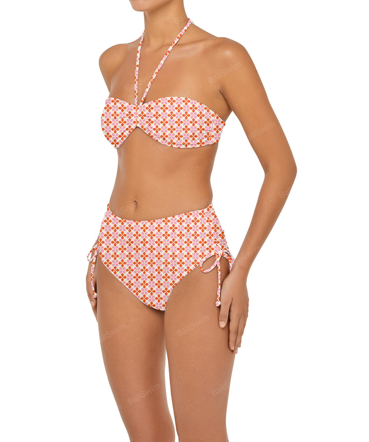 BSWS-B89 Side Ruched High Rise Bikini Bottom