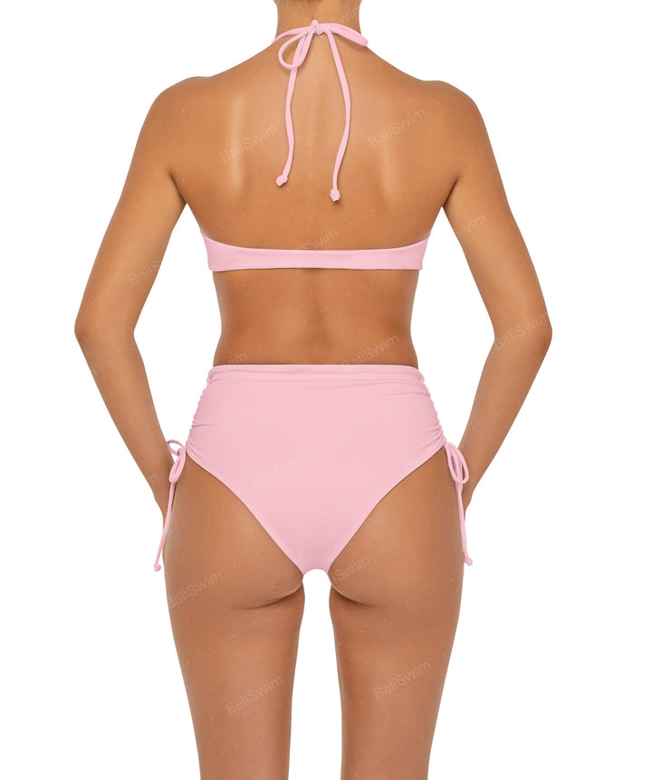 BSWS-B89 Side Ruched High Rise Bikini Bottom
