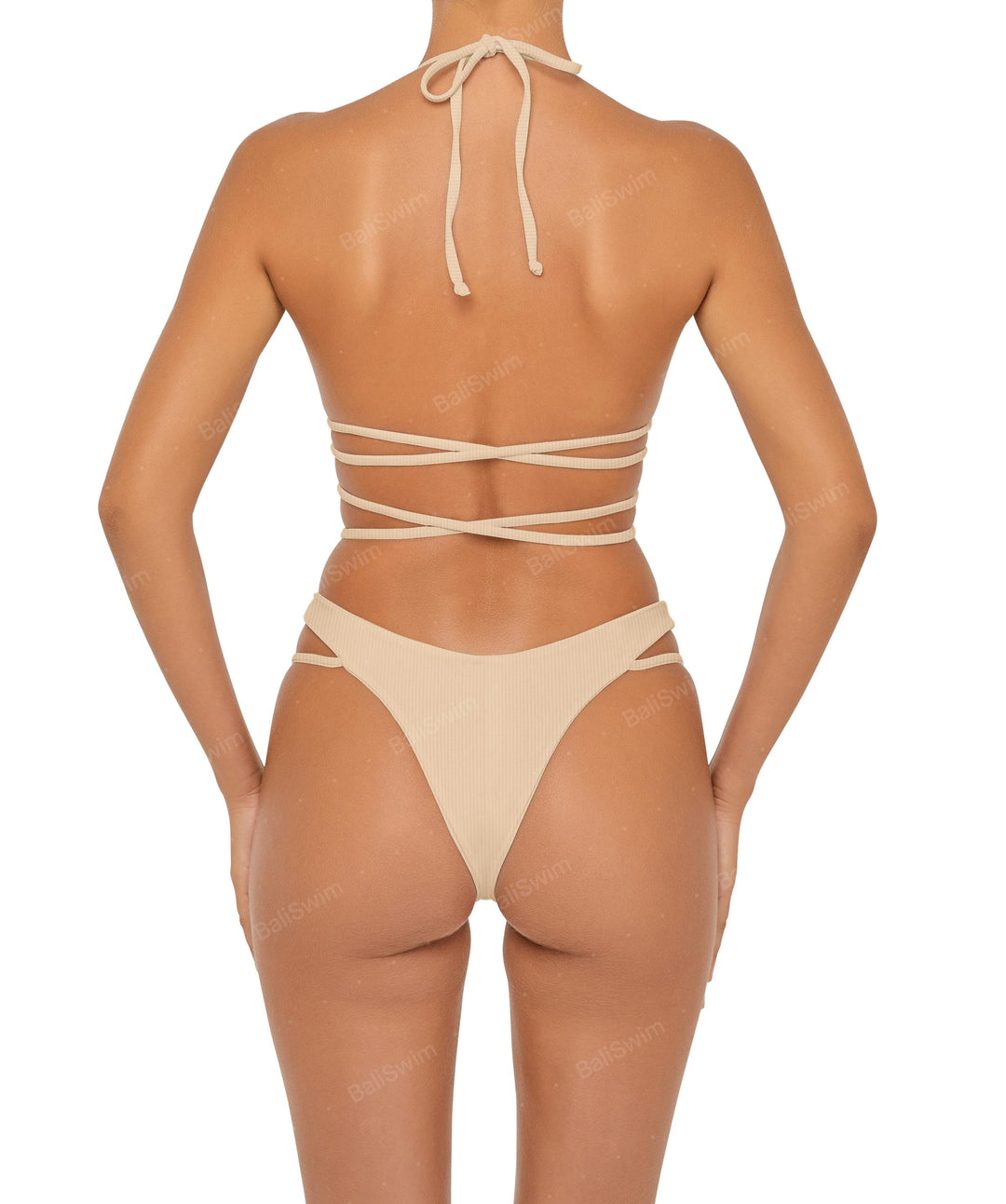 BSWS-T91 Wrap Around Straps Halter Bikini Top