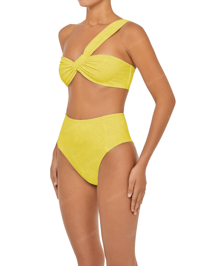 BSWS-T92 Ruched One Shoulder Bikini Top