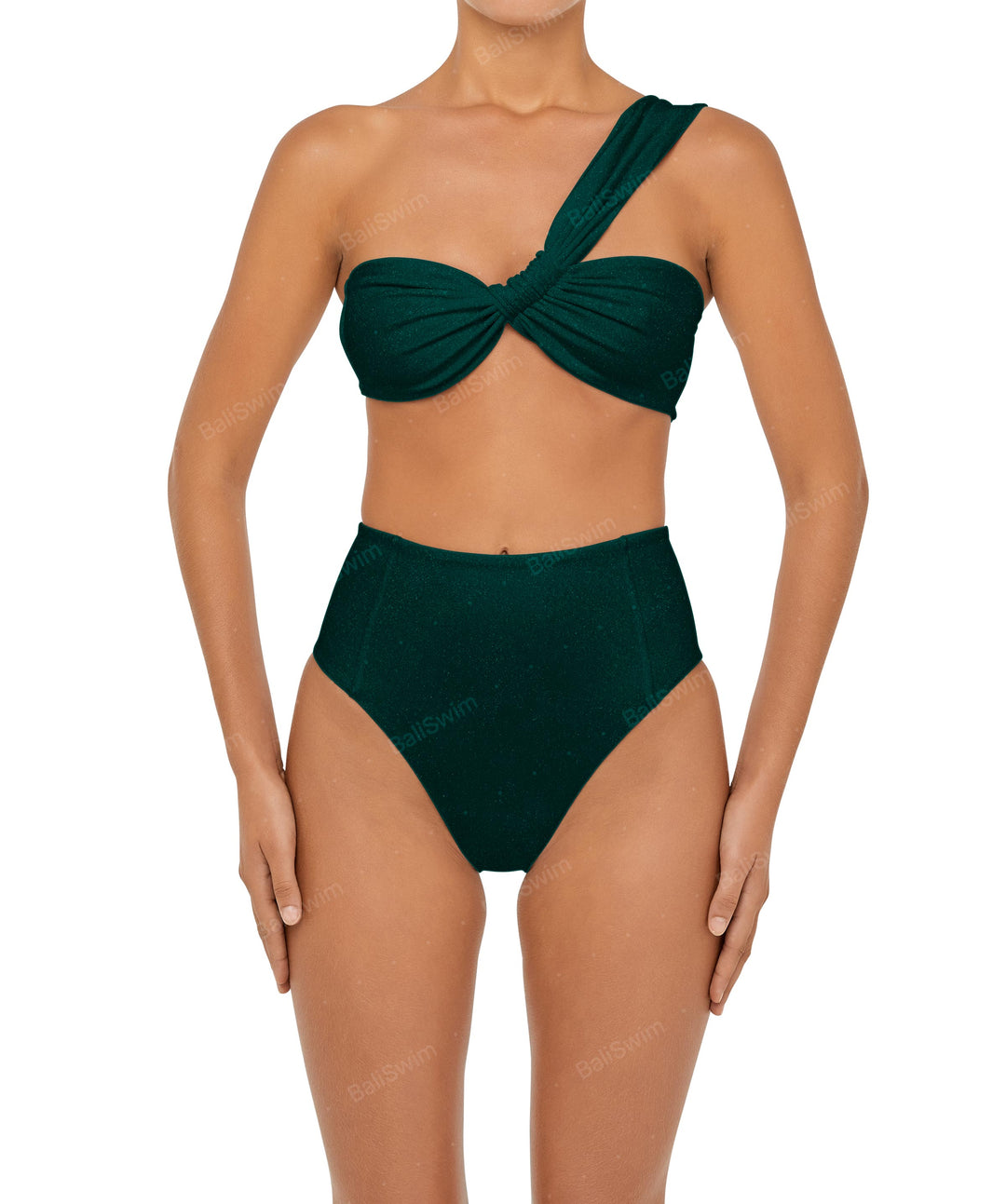 BSWS-T92 Ruched One Shoulder Bikini Top