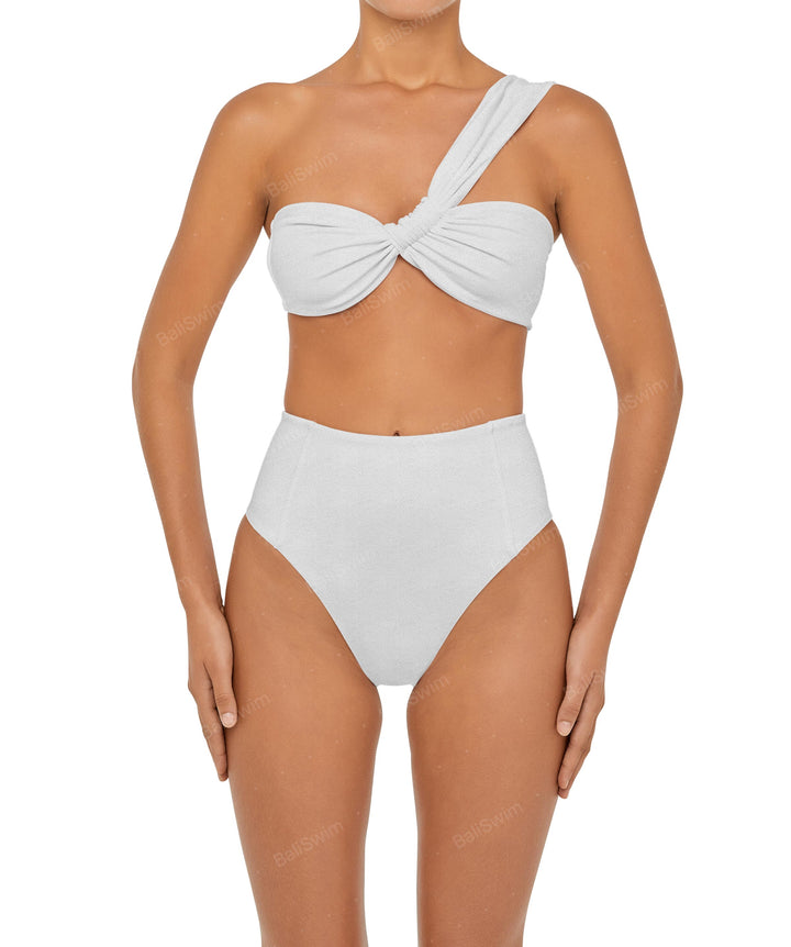 BSWS-T92 Ruched One Shoulder Bikini Top