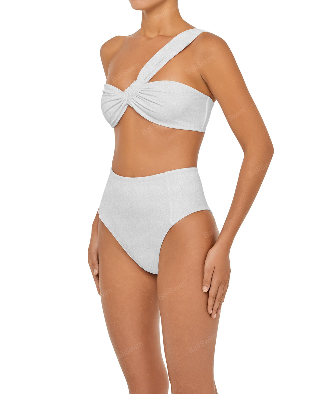 BSWS-T92 Ruched One Shoulder Bikini Top