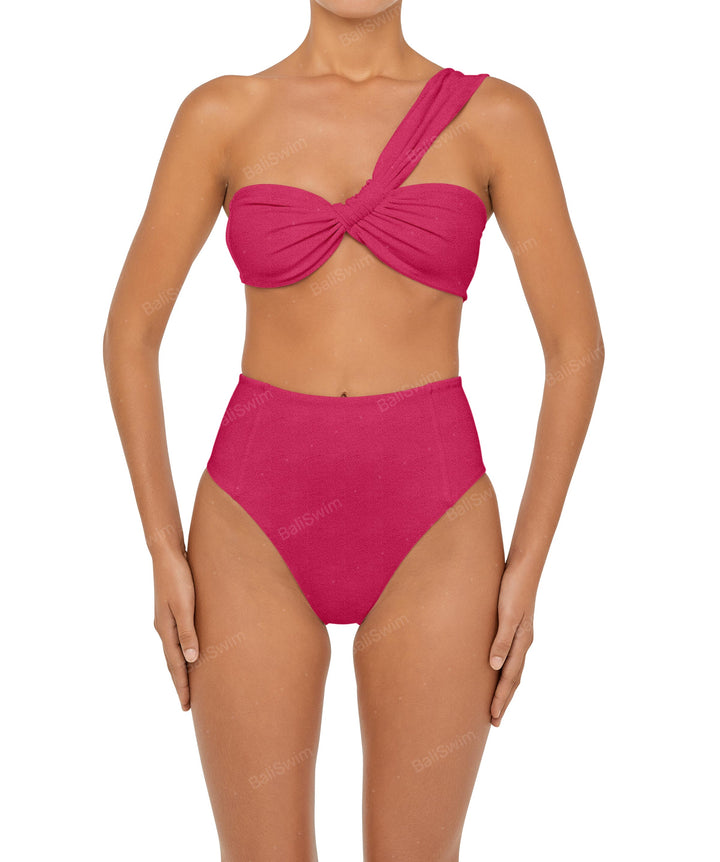 BSWS-T92 Ruched One Shoulder Bikini Top