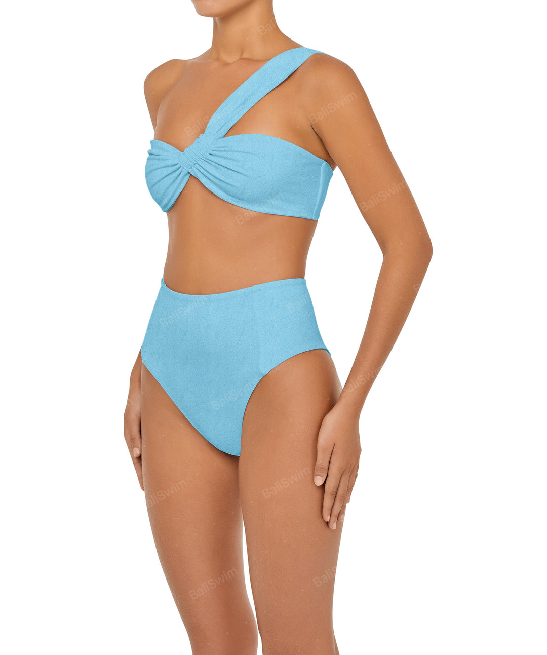 BSWS-T92 Ruched One Shoulder Bikini Top