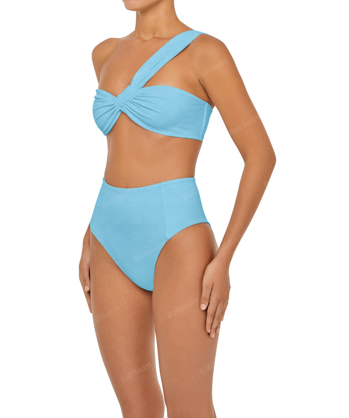 BSWS-T92 Ruched One Shoulder Bikini Top