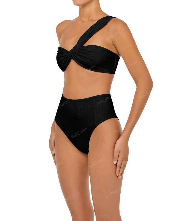 BSWS-T92 Ruched One Shoulder Bikini Top