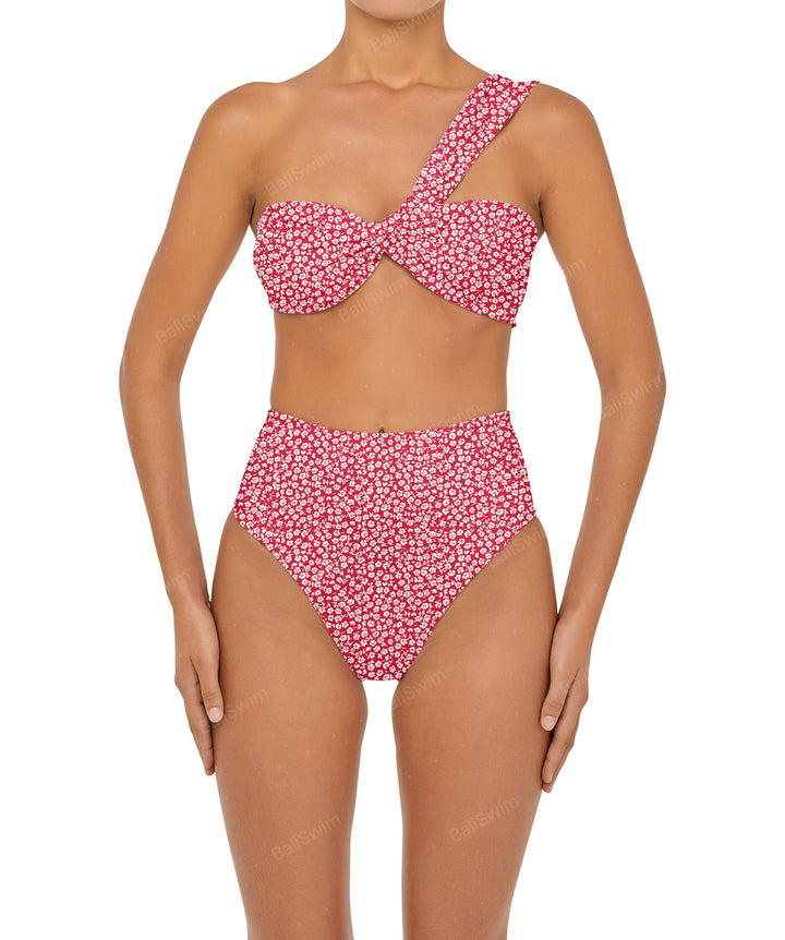 BSWS-T92 Ruched One Shoulder Bikini Top