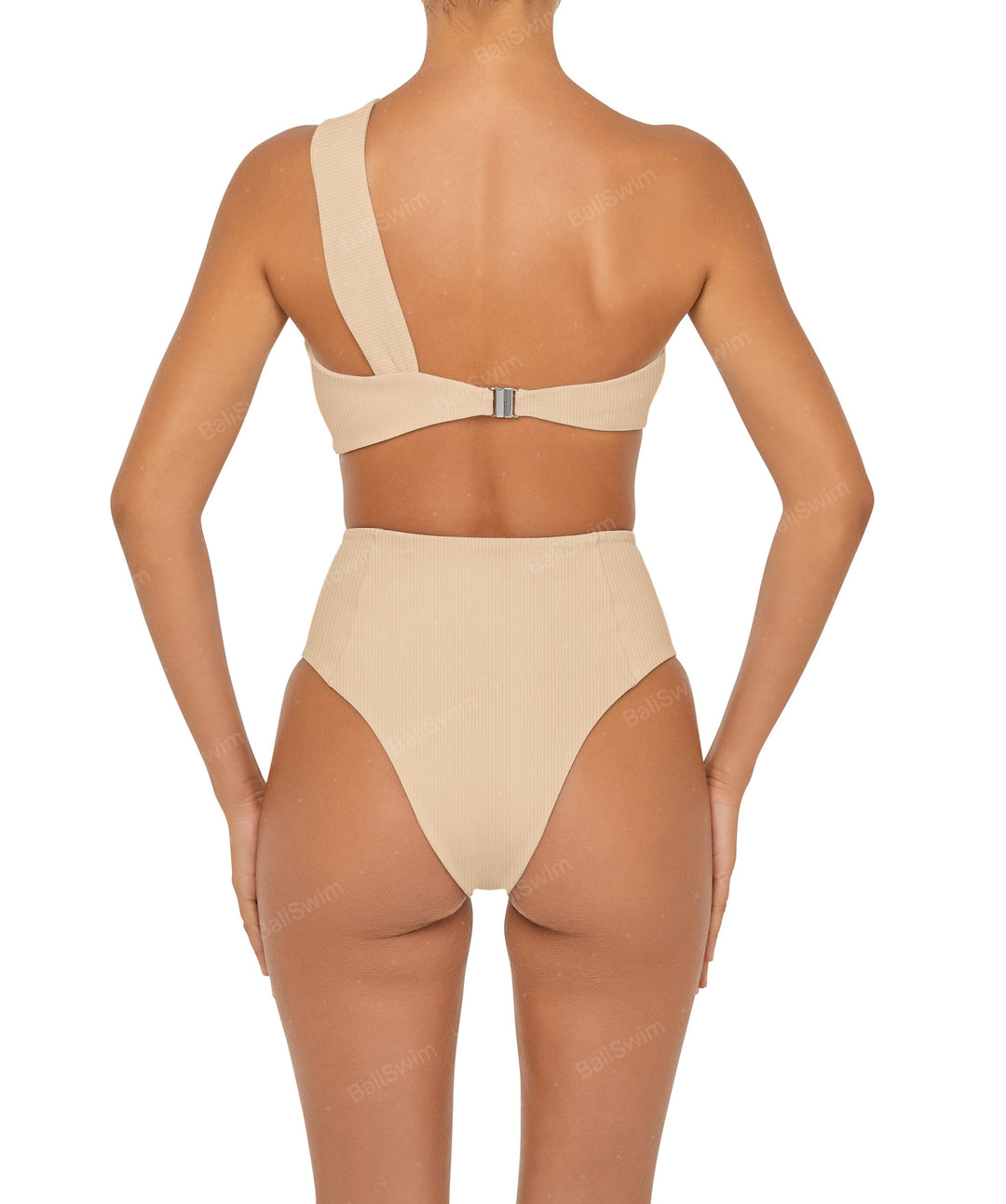 BSWS-T92 Ruched One Shoulder Bikini Top