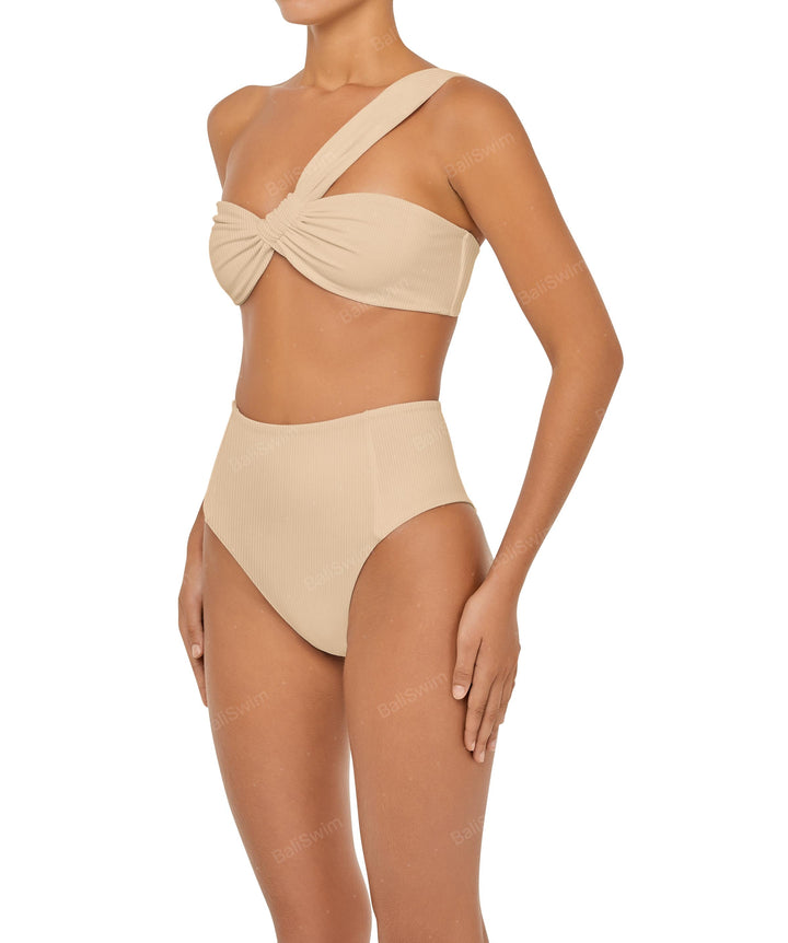 BSWS-T92 Ruched One Shoulder Bikini Top