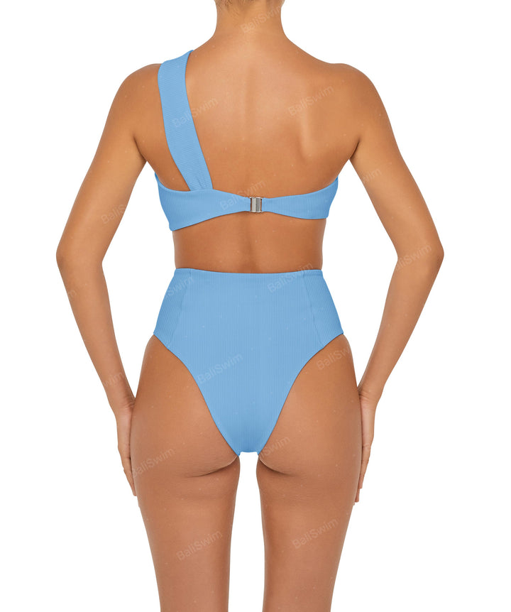 BSWS-T92 Ruched One Shoulder Bikini Top