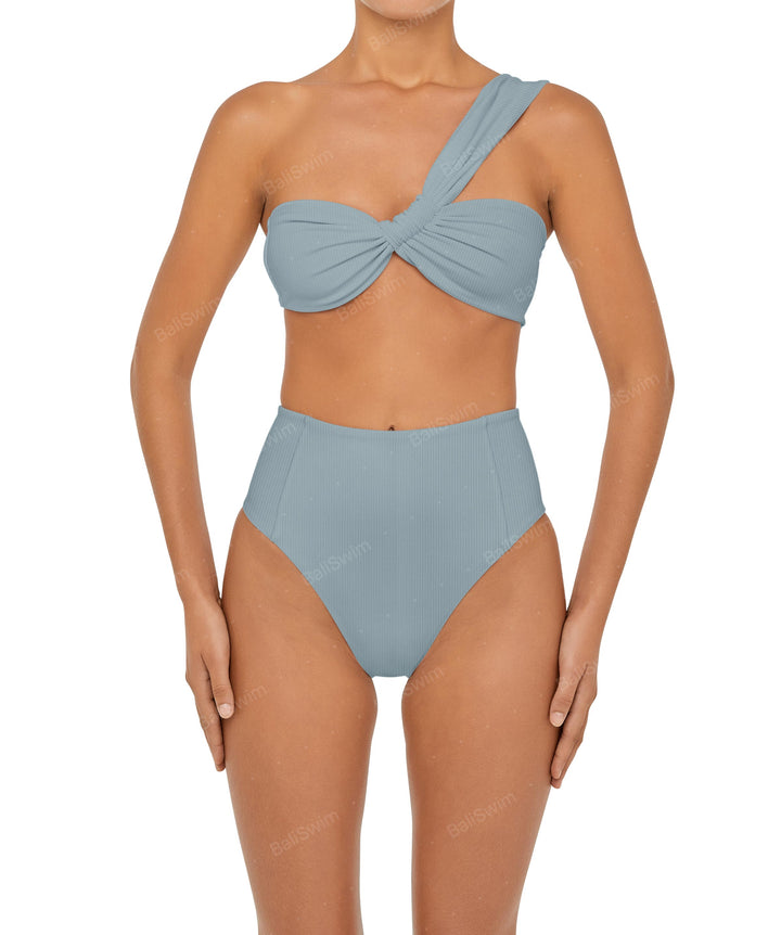 BSWS-T92 Ruched One Shoulder Bikini Top
