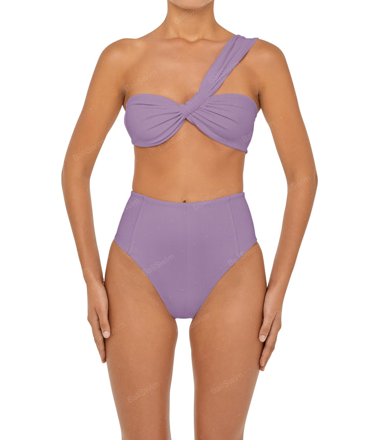 BSWS-T92 Ruched One Shoulder Bikini Top