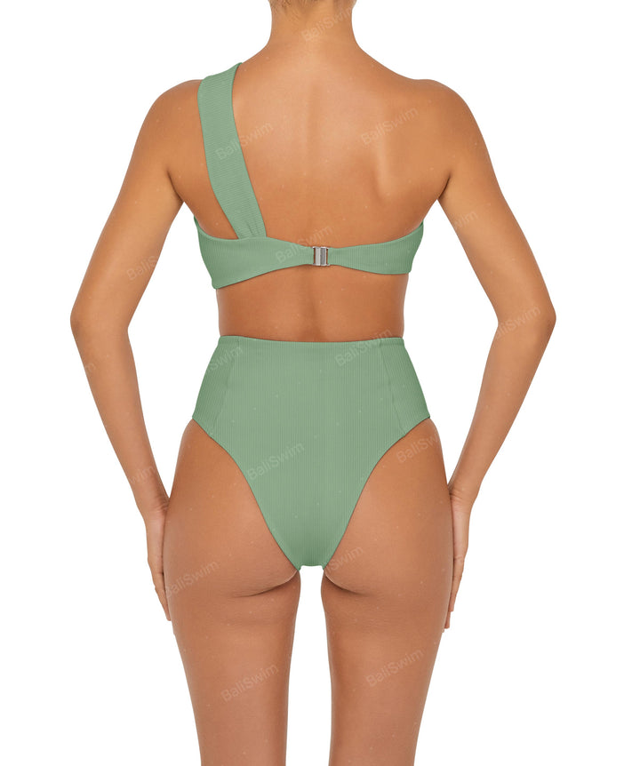 BSWS-T92 Ruched One Shoulder Bikini Top