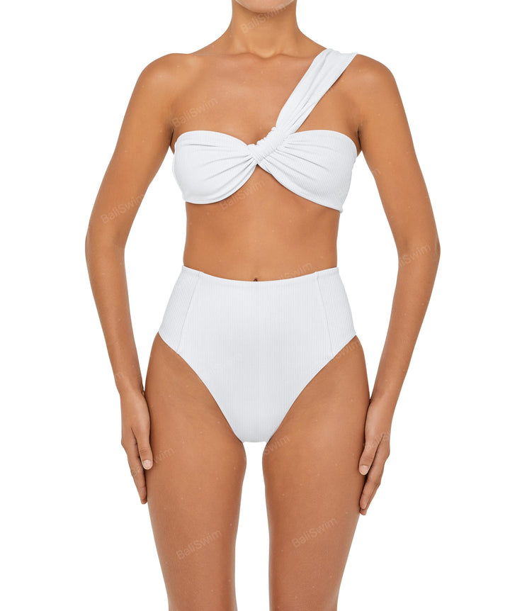 BSWS-T92 Ruched One Shoulder Bikini Top