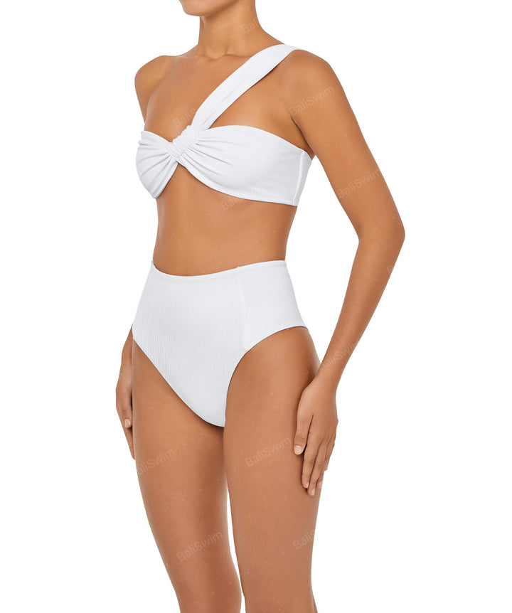 BSWS-T92 Ruched One Shoulder Bikini Top