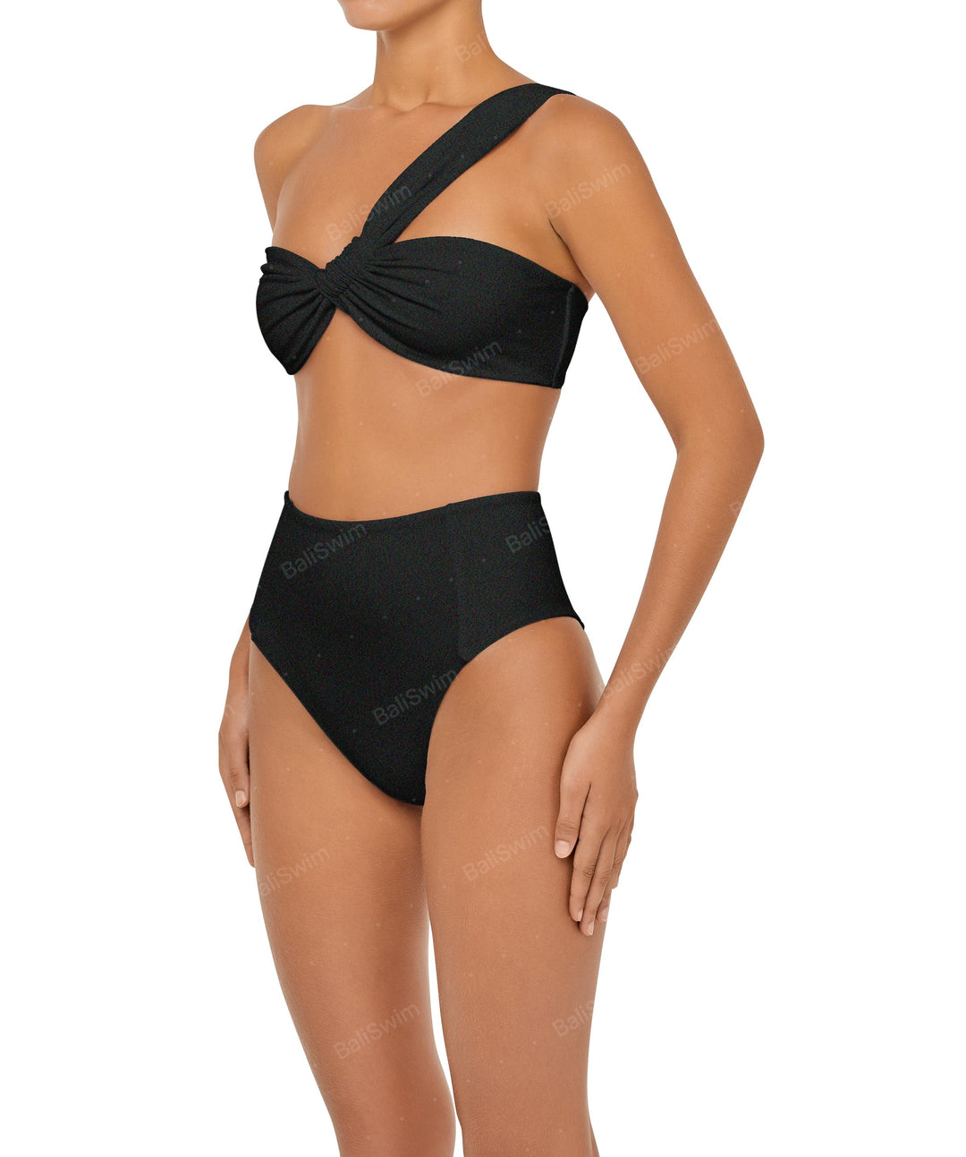 BSWS-T92 Ruched One Shoulder Bikini Top
