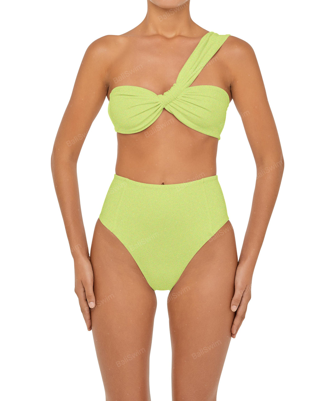 BSWS-T92 Ruched One Shoulder Bikini Top