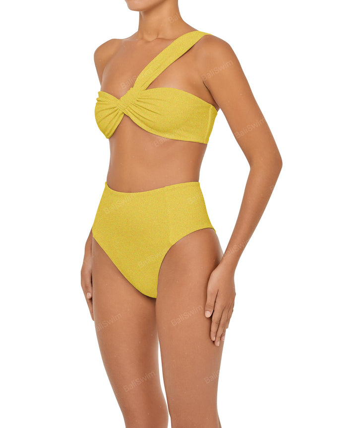 BSWS-T92 Ruched One Shoulder Bikini Top