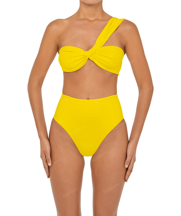 BSWS-T92 Ruched One Shoulder Bikini Top
