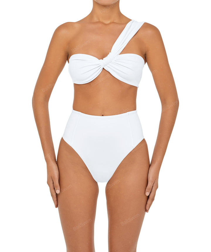 BSWS-T92 Ruched One Shoulder Bikini Top