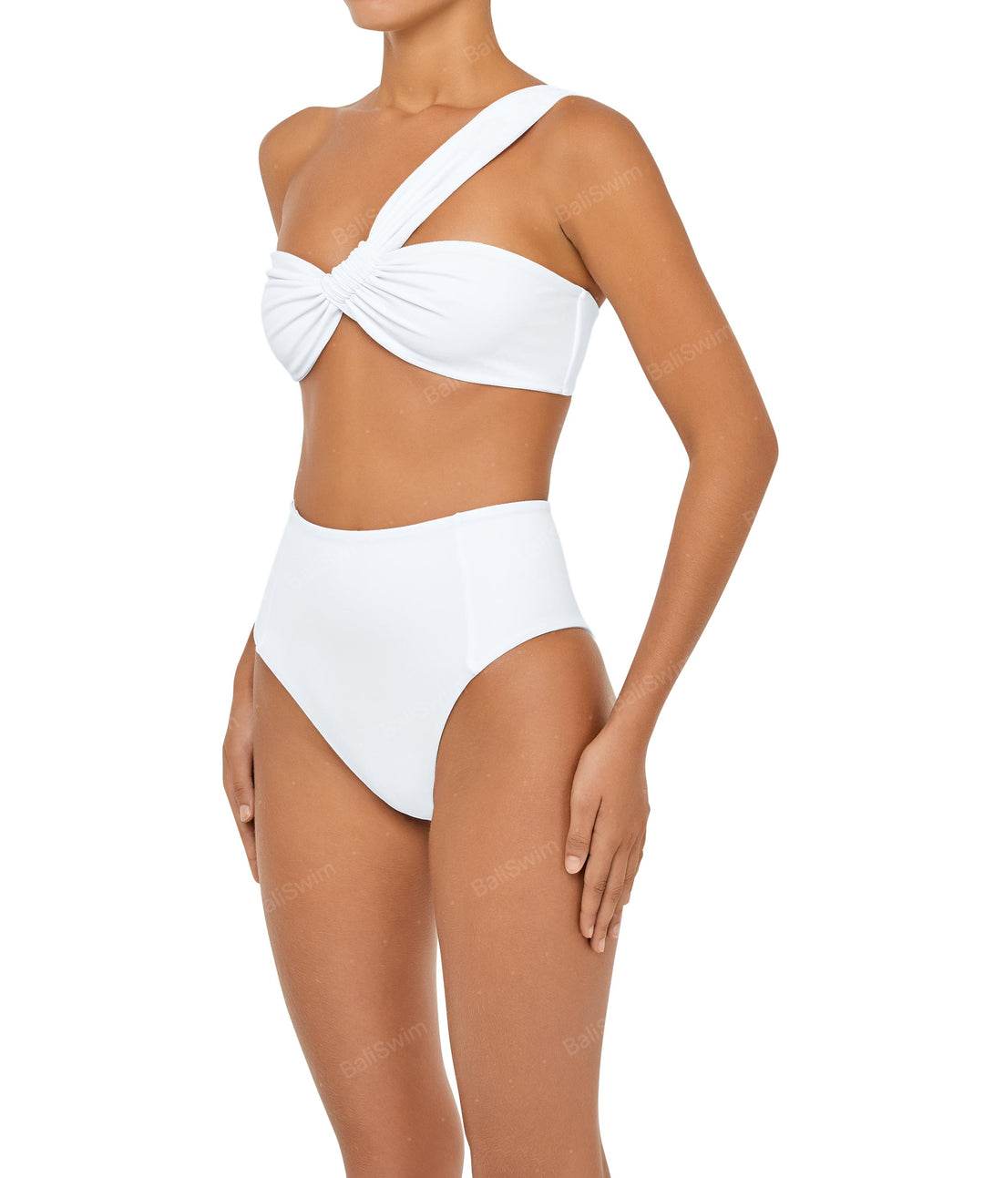 BSWS-T92 Ruched One Shoulder Bikini Top
