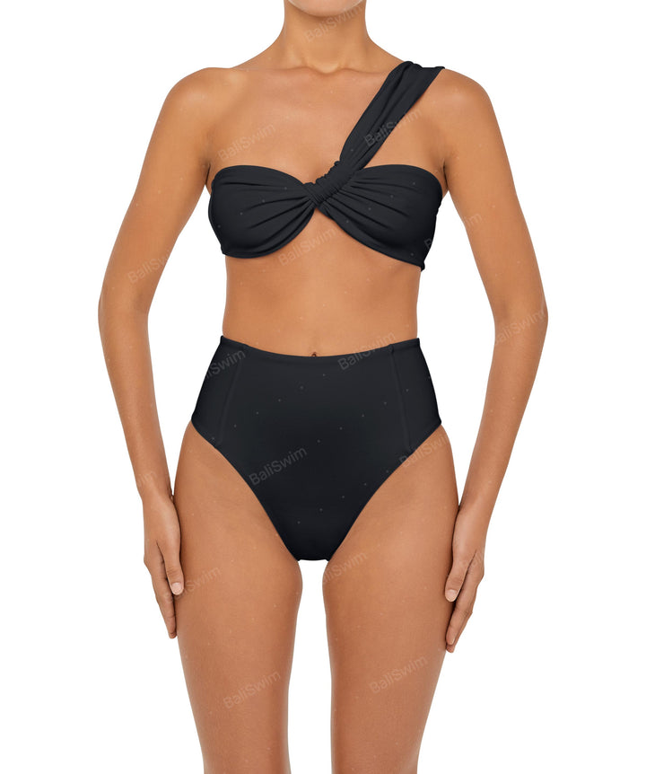 BSWS-T92 Ruched One Shoulder Bikini Top