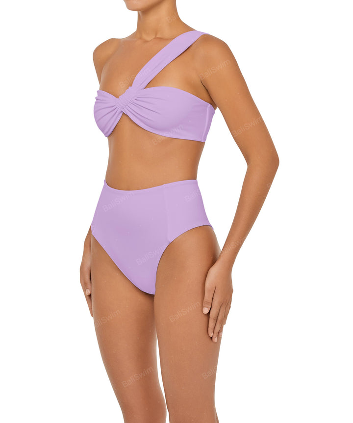 BSWS-T92 Ruched One Shoulder Bikini Top