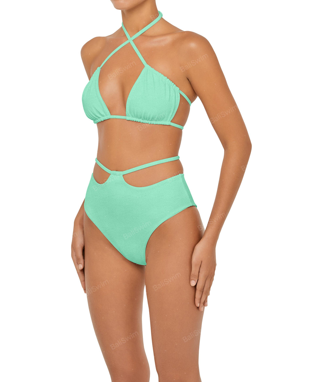 BSWS-B93 High Rise Waist Strap Bikini Bottom