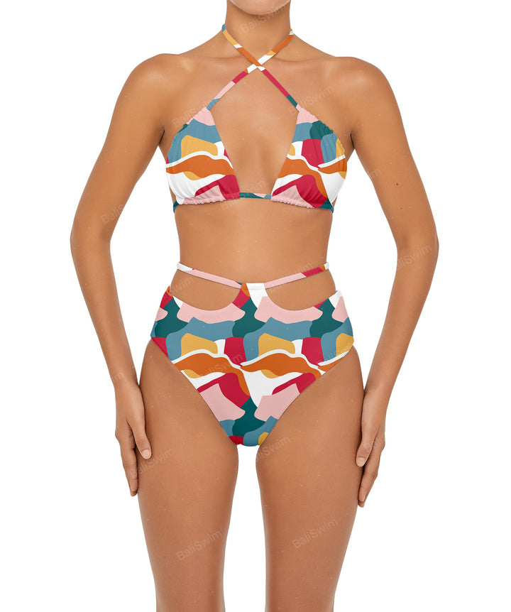 BSWS-B93 High Rise Waist Strap Bikini Bottom