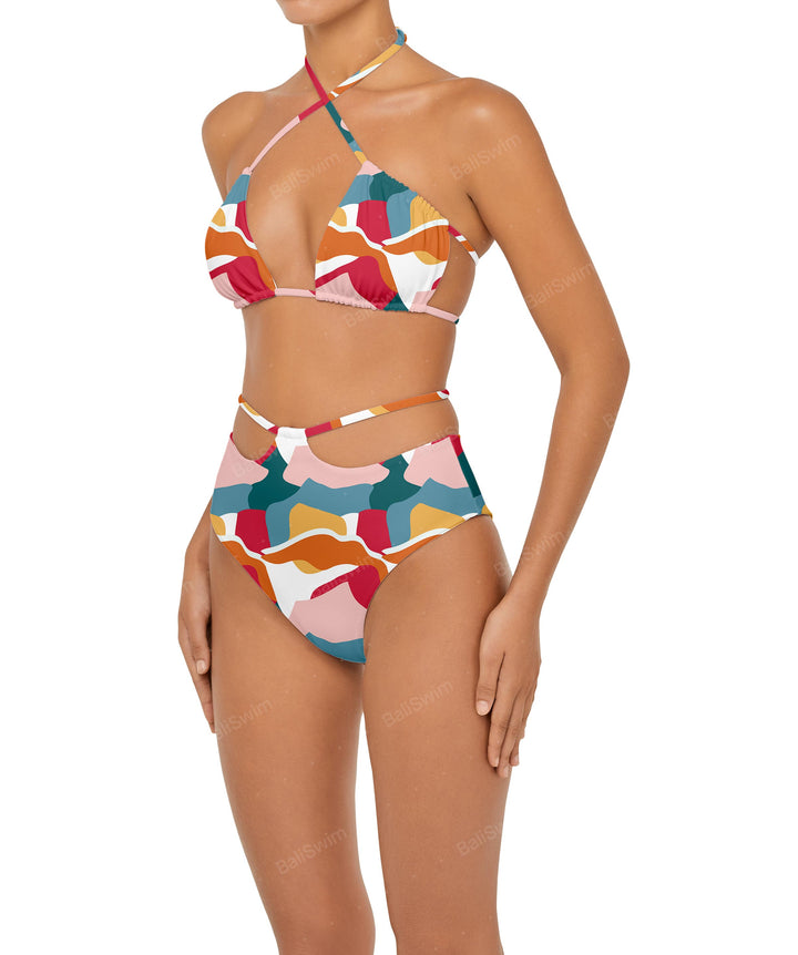 BSWS-B93 High Rise Waist Strap Bikini Bottom