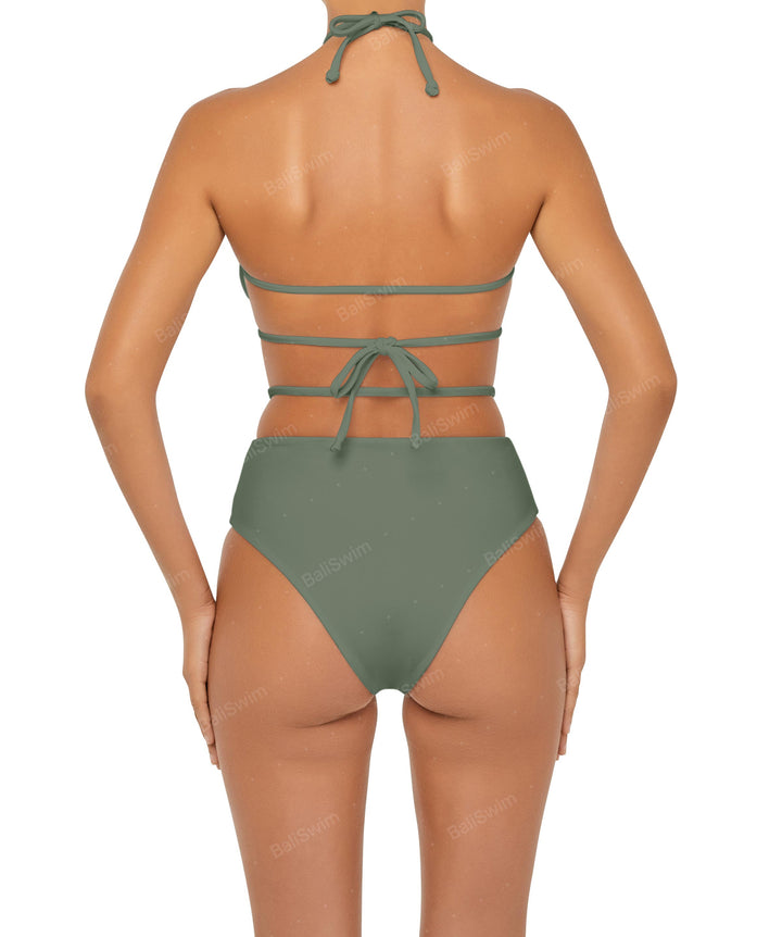 BSWS-B93 High Rise Waist Strap Bikini Bottom