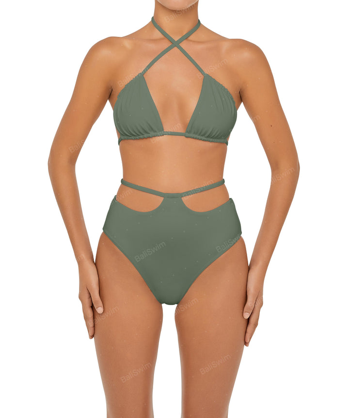 BSWS-B93 High Rise Waist Strap Bikini Bottom