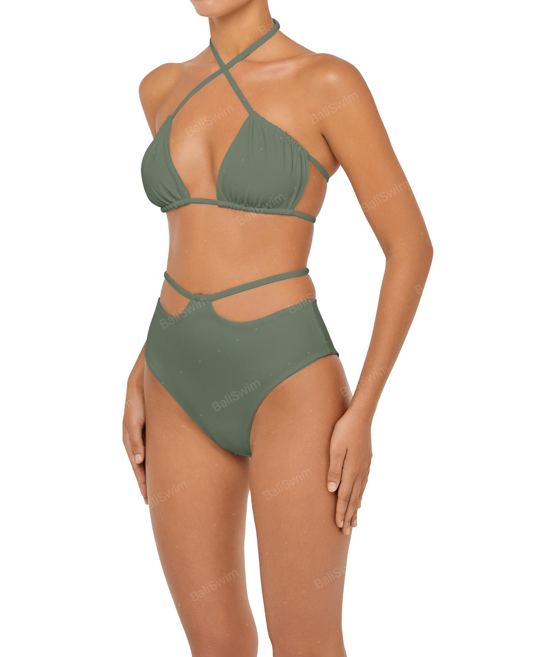 BSWS-B93 High Rise Waist Strap Bikini Bottom
