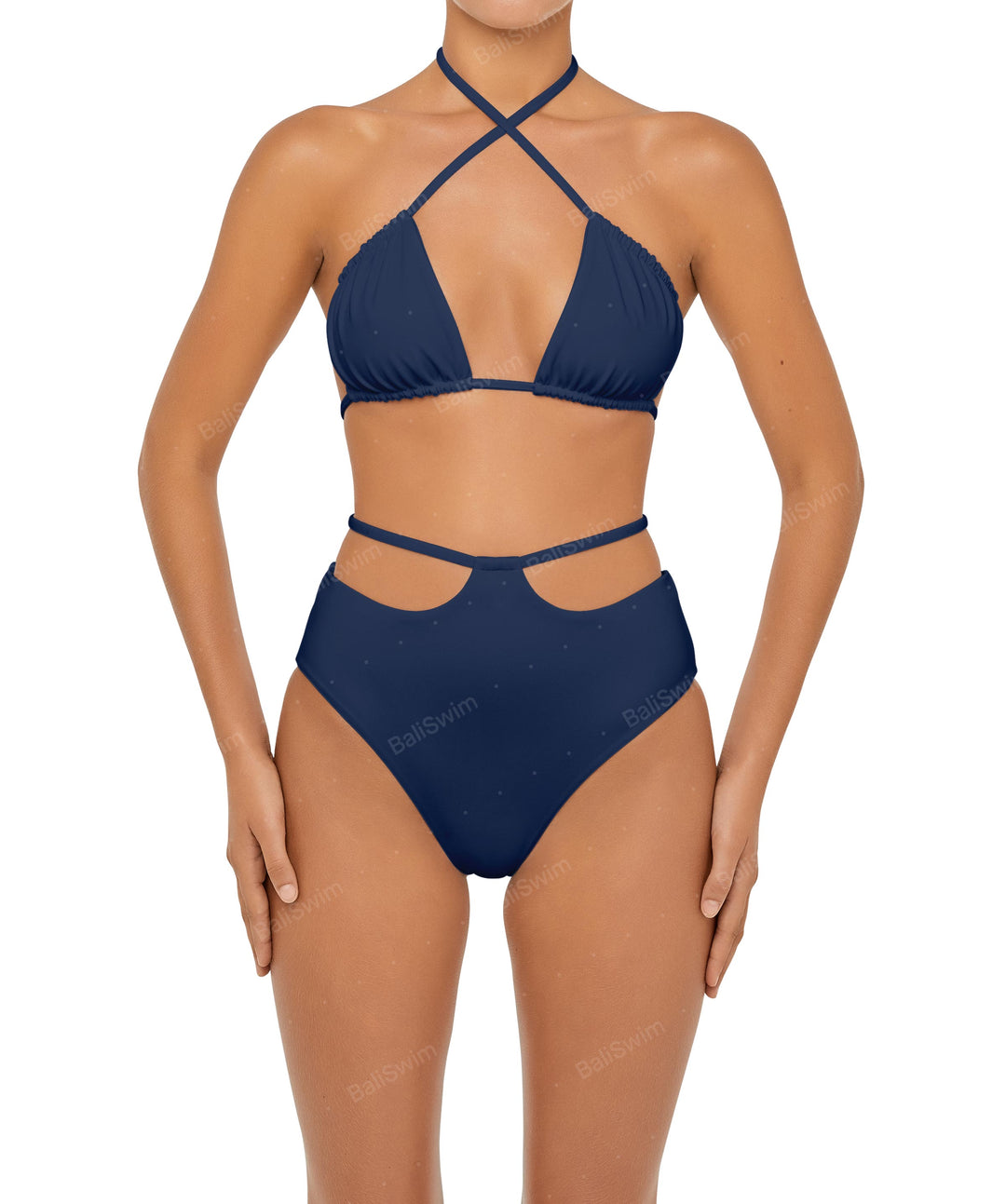 BSWS-B93 High Rise Waist Strap Bikini Bottom