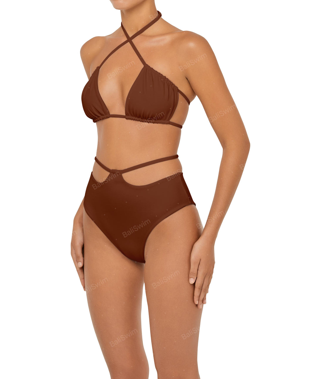 BSWS-B93 High Rise Waist Strap Bikini Bottom