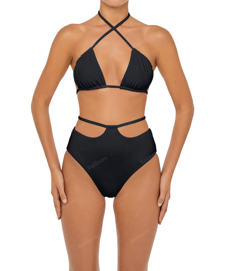 BSWS-B93 High Rise Waist Strap Bikini Bottom