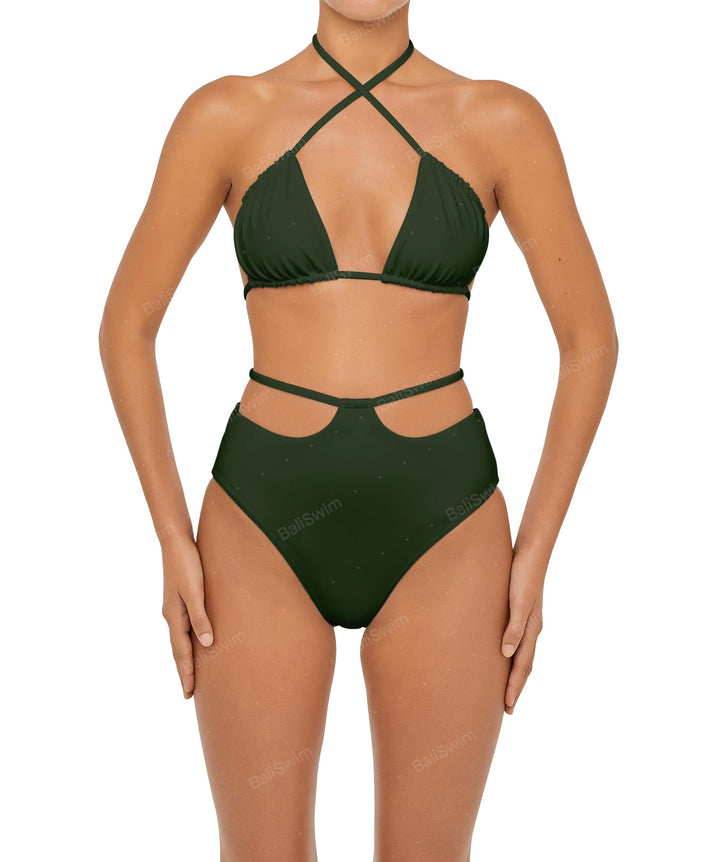 BSWS-B93 High Rise Waist Strap Bikini Bottom